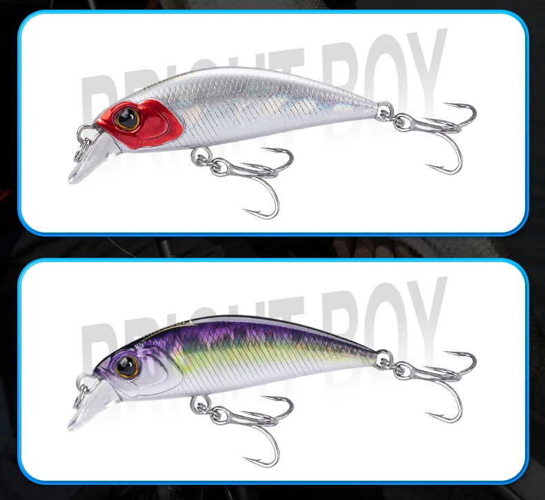 Kingdom Sinking Minnow Angelköder, 45 mm, 60 mm, weit werfender künstlicher harter Wobbler, Wobbler, schlanker Körper, harte Köder für Forellenbarsch – Detail 11
