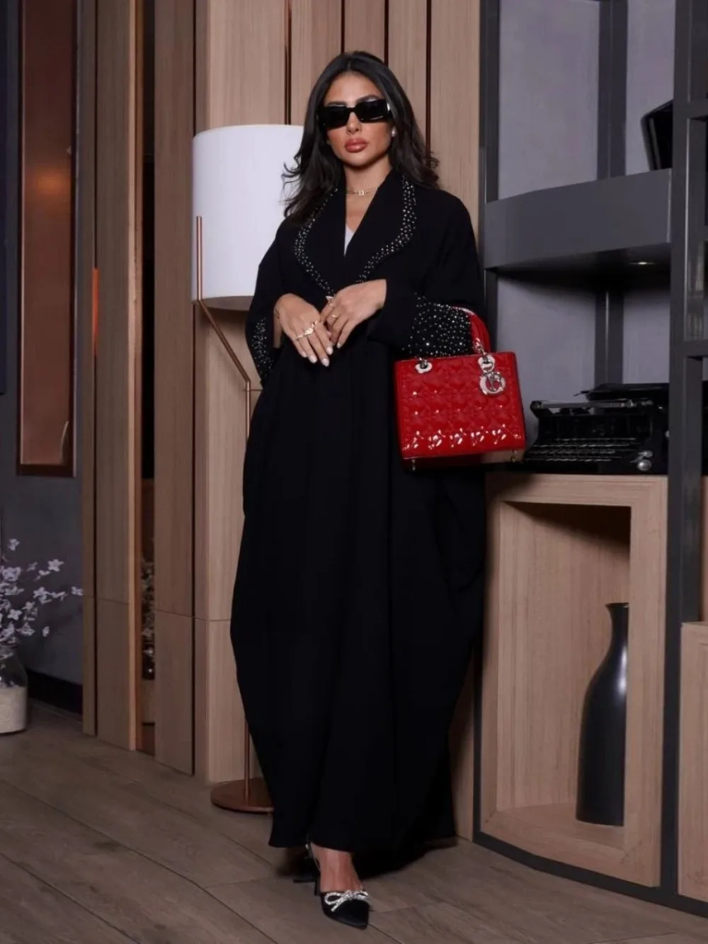 

Eid Women Abaya Dress Lapel Cardigan Diamond Muslim Outwear Long Robe Party Jalabiya Ramadan Abayas Vestidos Largos Kaftan Arab