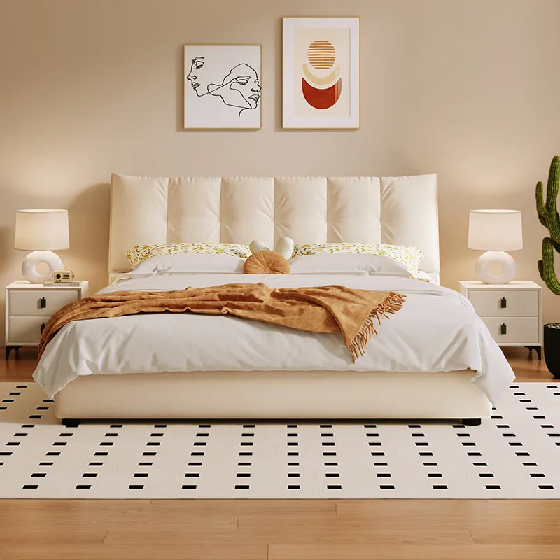 

Luxury Simple Bed Double Headboards Sleeping Bedroom Single Modern European Bed Design Queen Letto Matrimoniale Trendy Furniture