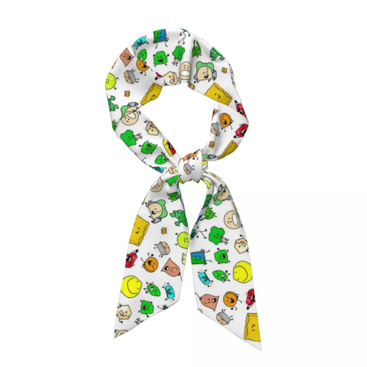 BFDI All Characters (Transparent) Women Long Narrow Scarf Soft Skinny Scarf Multi-use Neck Head Wrap for Office Daily Party