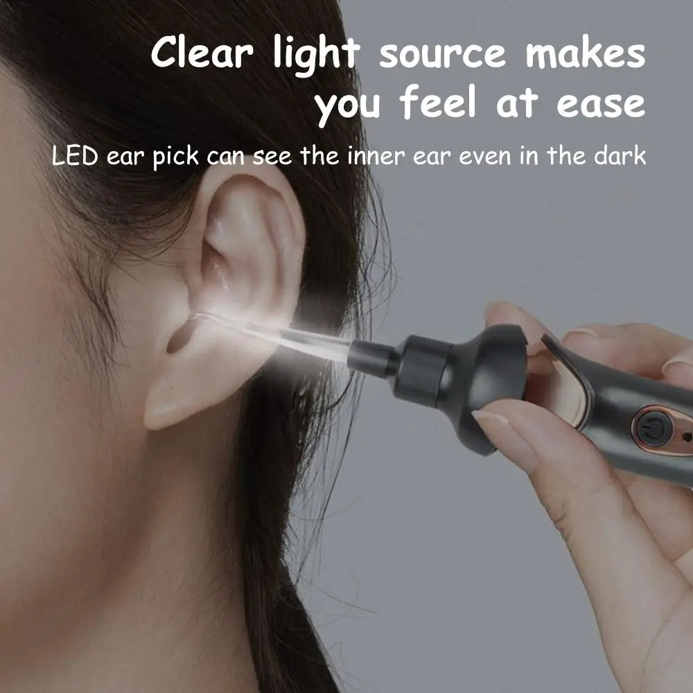 Ear Suction Earwax Pick Cleaner Remover Painfree Electric Vibration Spiral Ear Cleaner Safe Earwax Pick Ear Spoon for Children