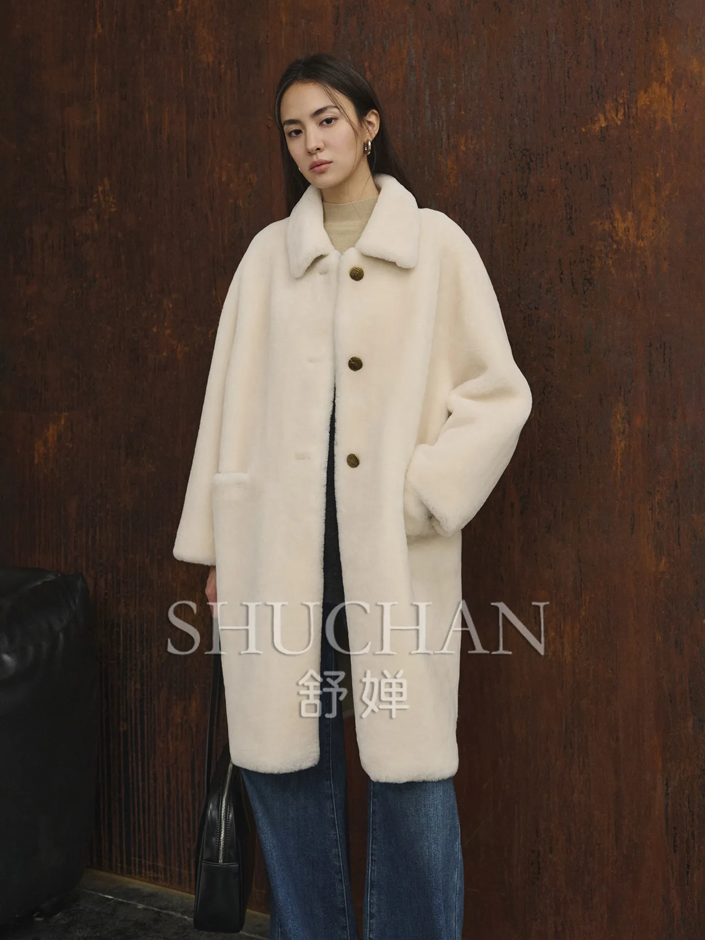 2026 New Velvet Merino Wool Fur Integrated Coat Lamb Wool Square Collar Medium and Long Fur Coat Women
