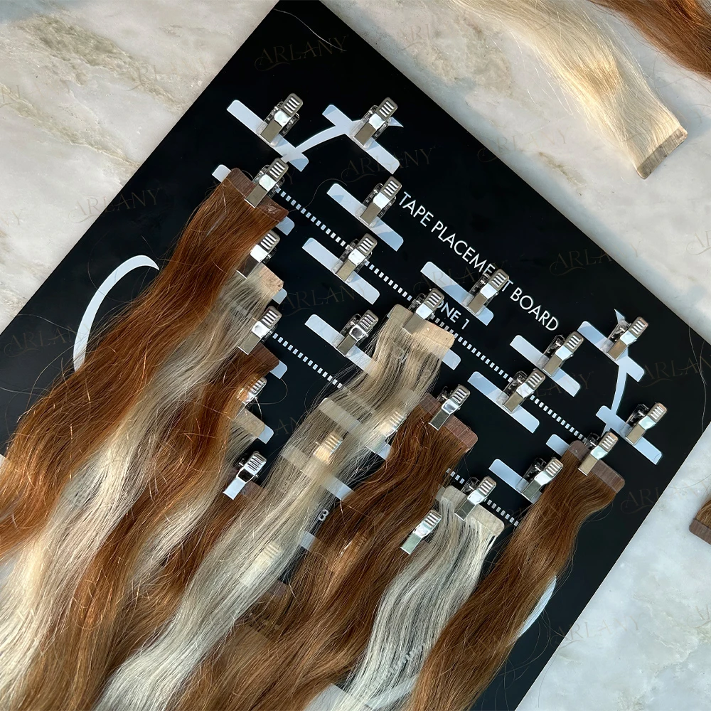 ARLANY Fita de cabide de extensão de cabelo em placa de colocação de extensão de cabelo Placa de exibição de tintura de cabelo acrílico para fita em extensões