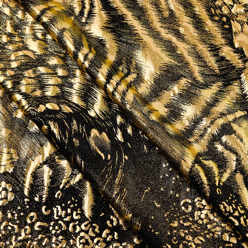 Стрейчевая ткань из спандекса 2024s, тигровая забра, ткань с фольгированным принтом, Одежда для танцев, ткань для Хеллоуина, праздников, платье для важных мероприятий