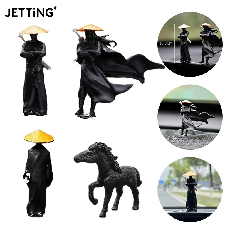 50mm Resin Mini Figures Model Ancient Japanese Chinese Ninja Samurai Warrior Modeling Cool Miniature Car Decoration Gifts