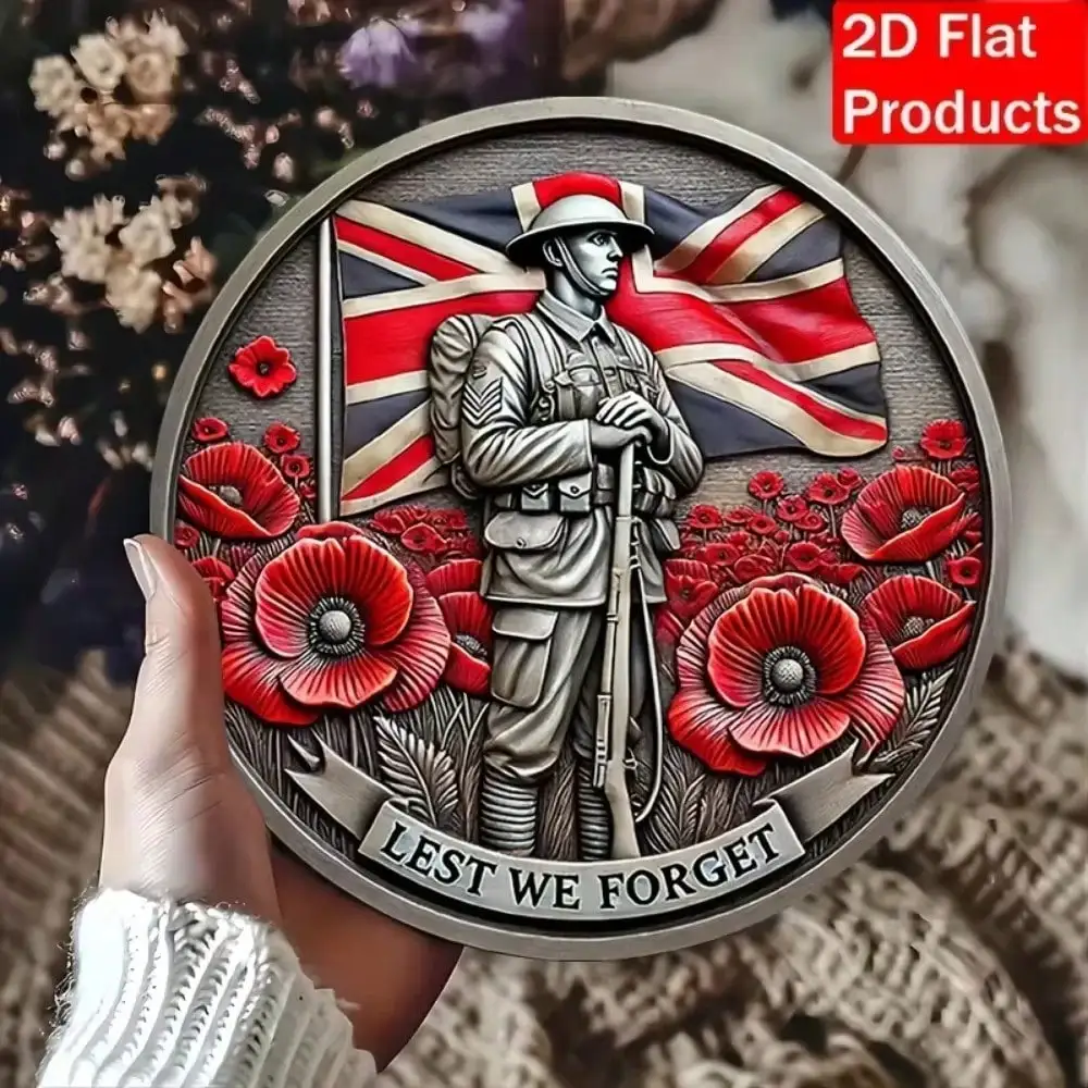 لافتة يوم تذكارية معلقة على الحائط - عبوة نعل مقاس 8 × 12 بوصة مكونة من لوحة ساحة "أساور ننسى" مقاومة للطقس وديكور كبير #5