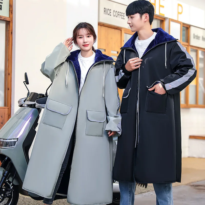 

Electric Vehicle Windshield Winter Fleece Thickened Whole Body Warm Waterproof and Cold-proof Clothes