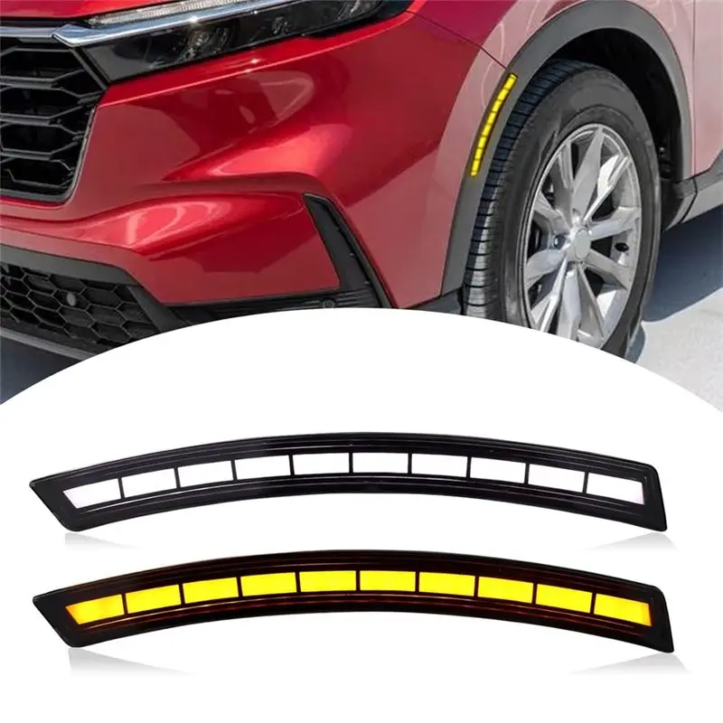 LED Side Marker Light For Honda CRV 2023 2024 Tri-Colors Wheel Eyebrow Lamps Turn Signal Lamps Daytime Running Light