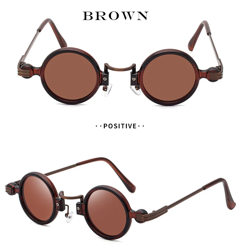 Vintage Steampunk Sunglasses Fashion Round Small Frame Glasses Individuality Street Rock Hip-Hop Sunglasses For Men Women Gafas