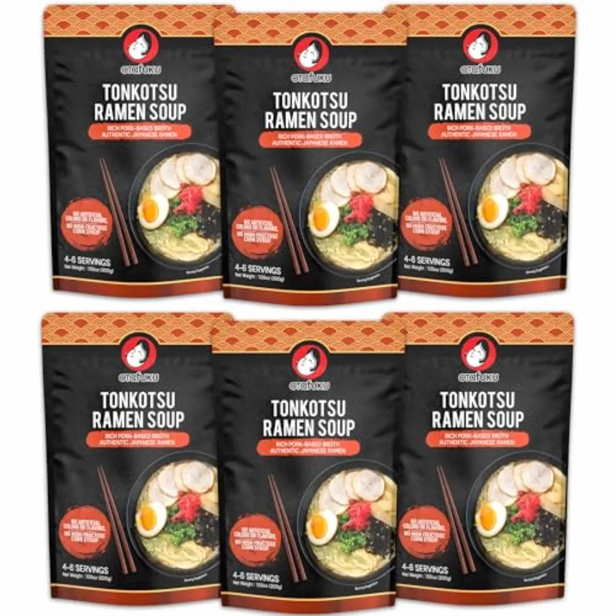 Concentrado de Sopa Otafuku Tonkotsu Ramen Shoyu, Mezcla Rica a Base de Cerdo para Auténtica Sopa Japonesa Ramen, 7.5oz, Paquete de 6