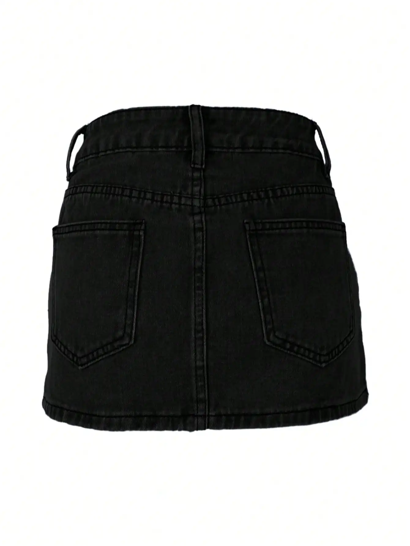 WGXWGX Women's High-Waisted Cargo Denim Skirt Y2K Trendy Style Cotton Mini-Length Skirt with Pockets Button-Front Design