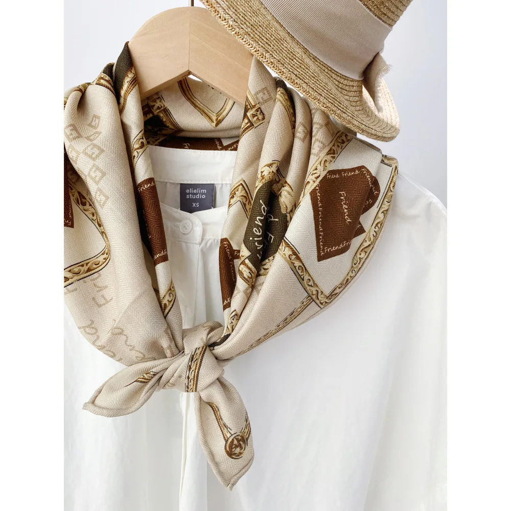 Szal z mieszanki jedwabiu i wełny, ciepły szalik zimowy, damskie szale, ręcznie rolowane chusty, kwadratowe bandany, akcesoria odzieżowe, 65 cm x 65 cm