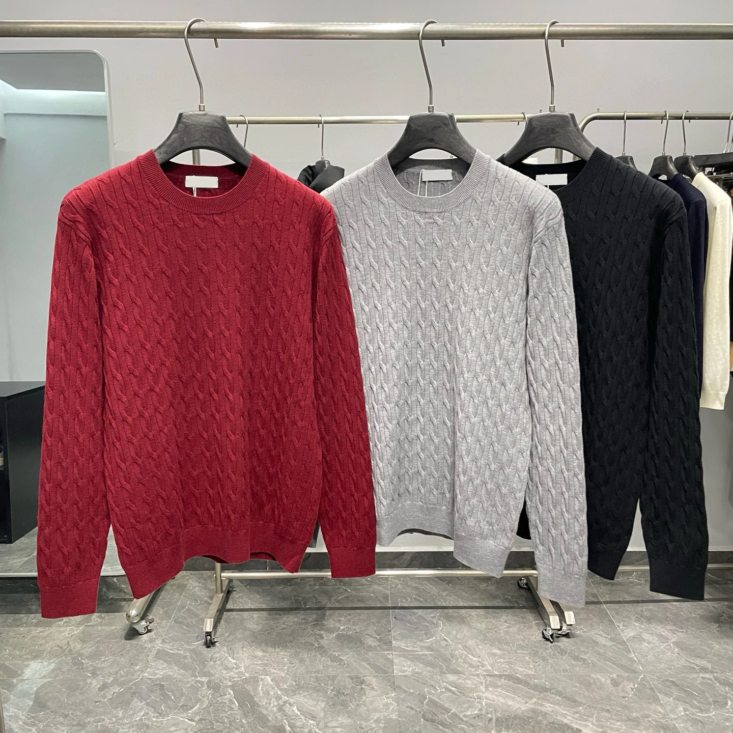 

BC Итальянский теплый повседневный свитер из смесовой шерсти с круглым вырезом