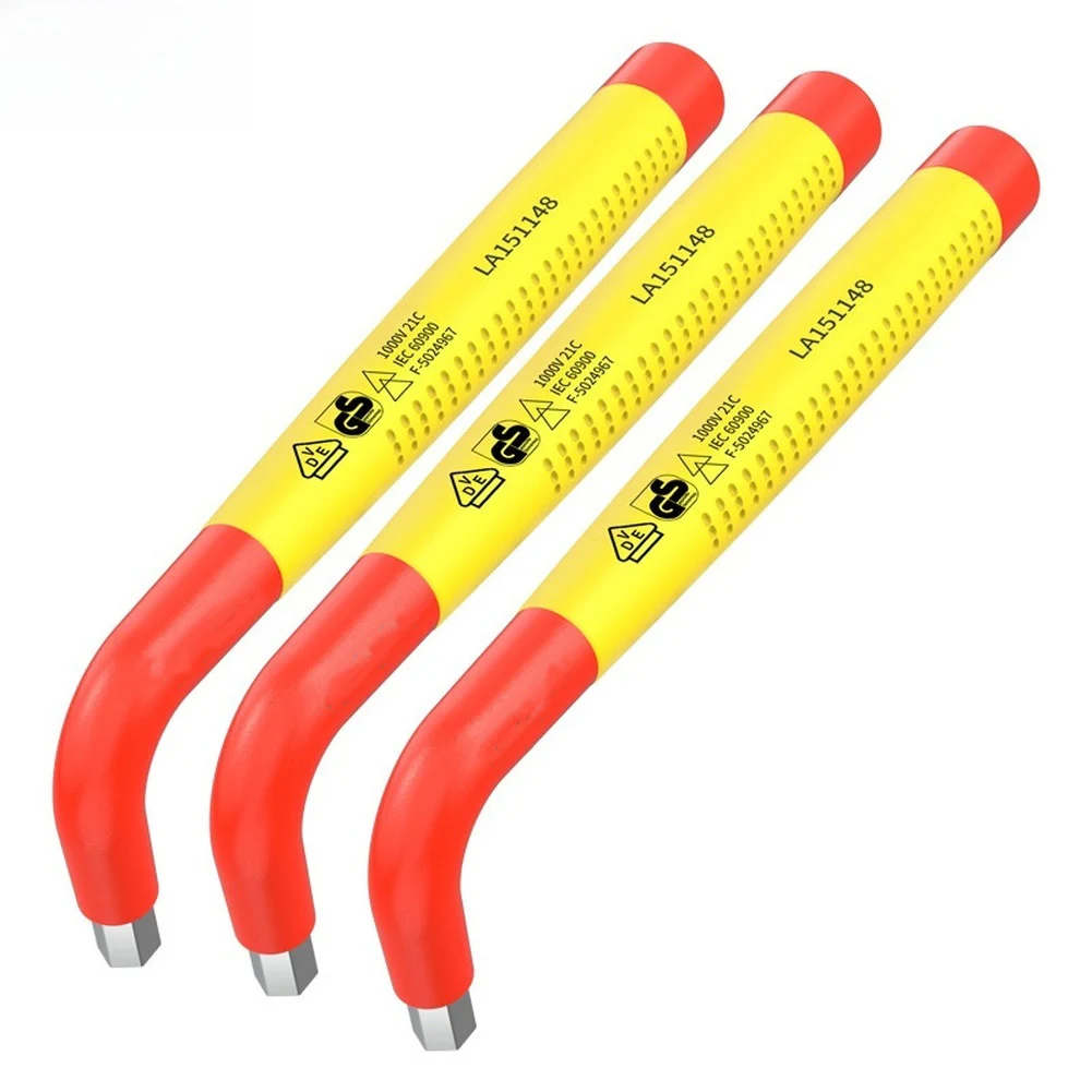 

7pcs Yellow Hex Key Set VDE Certified Insulated for 1000V Alloy Steel Construction 3 4 5 6 8 10 12 mm Socket Wrenches