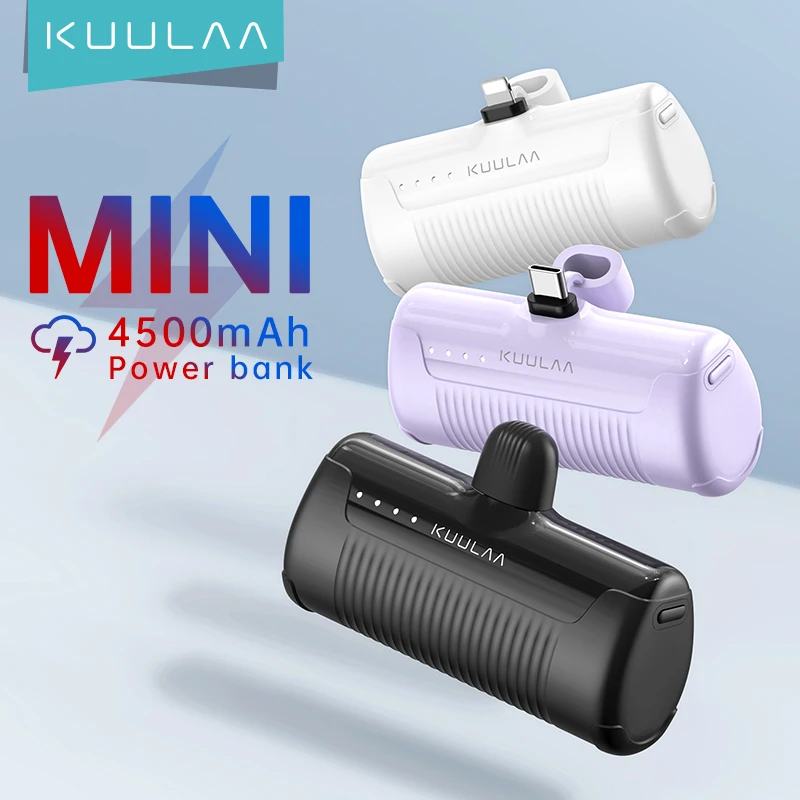 

KUULAA 4500mAh Mini Power Bank Portable Charger External Battery PowerBank for iPhone 16 15 14 Pro Max Xiaomi Samsung Power Bank