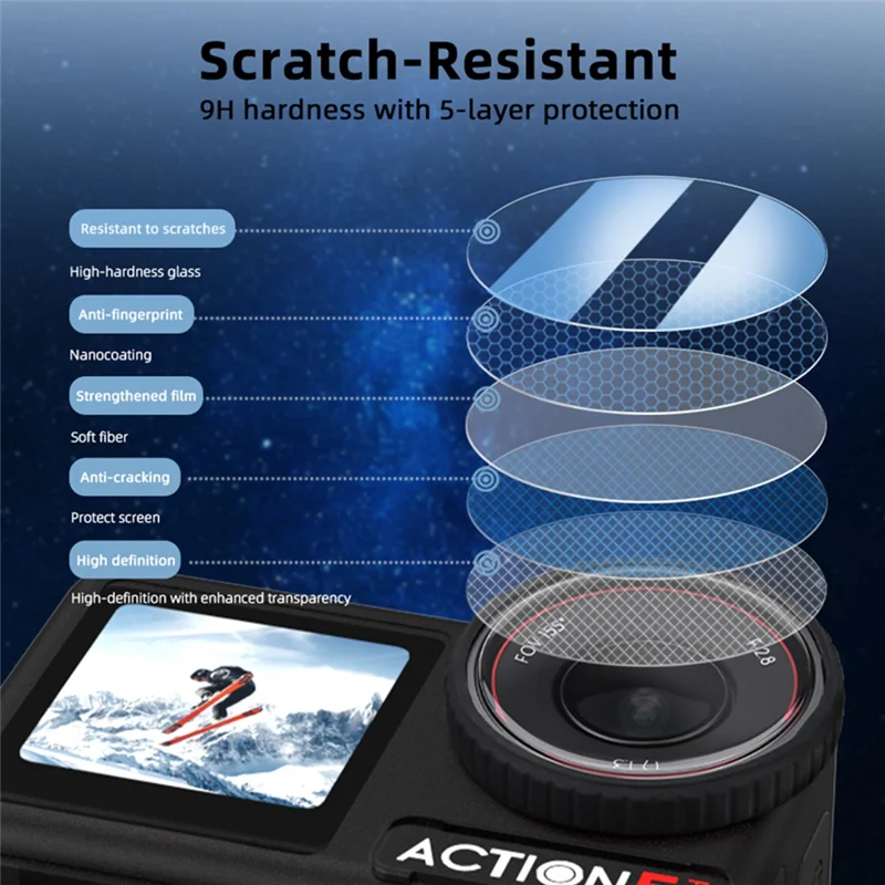 BAAY For DJI Osmo Action5pro Lens And Screen Anti-Reflection AR Film With Support Bracket Accessories