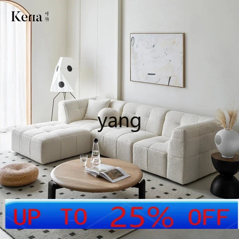 

LMM fabric living room simple sofa cream style modern simplicity