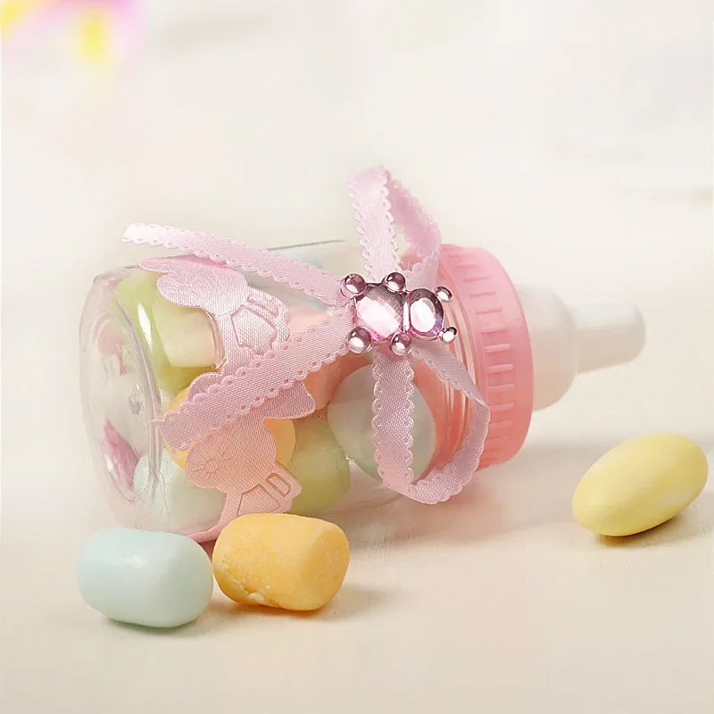 Baby Shower Candy Box Bottle Pink Girl Blue Boy Birthday Party Favours Christmas Gift Wedding Party Decoration Babyshow