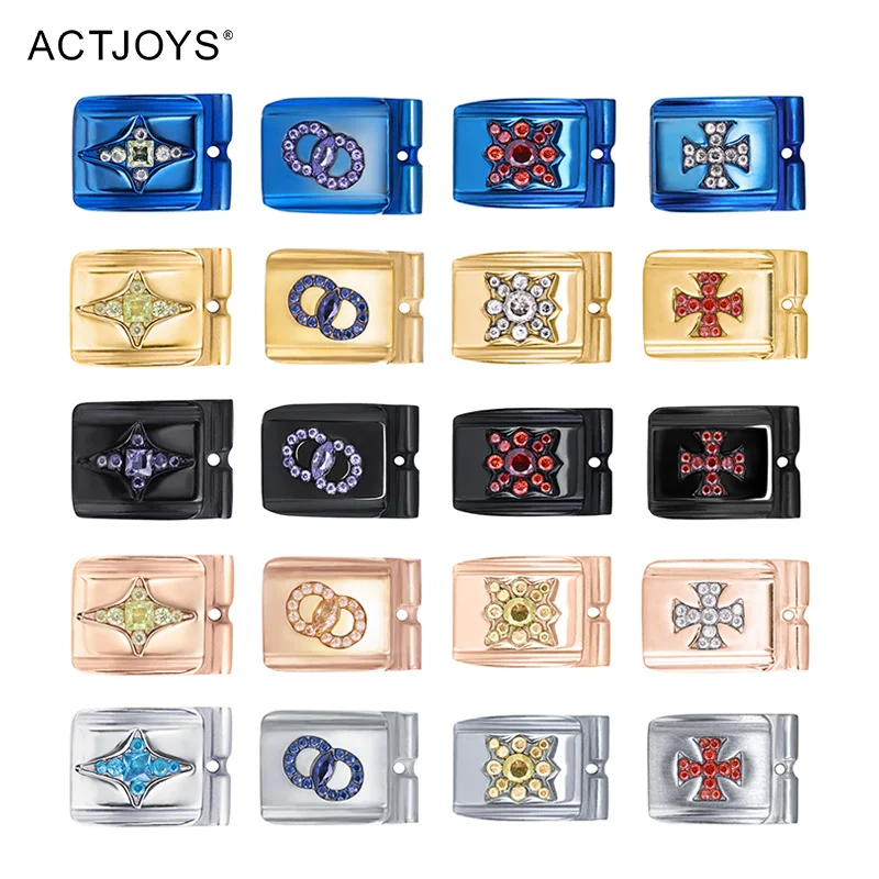 

Actjoys 2026 New Design Modular Bracelet Lunar Eclipse Cross Star Bracelet Charms Links Sun Assemble Blue Black Module Chain