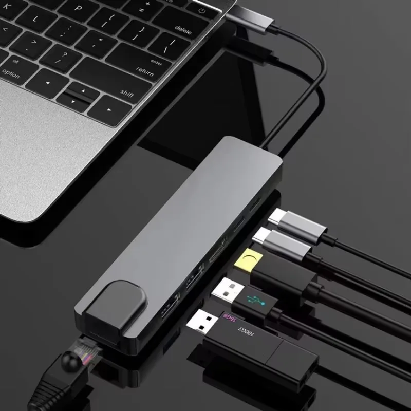 6-in-1 docking station 100M network port mobile phone tablet computer game console 6in1 multi-function docking station