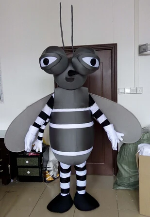 black mosquito mascot costume High quality adult mosquito insect costumes carnival fancy dress suit for sale 2462