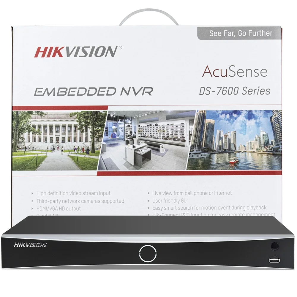 Hikvision 8-Ch 8PoE NVR Kit with 8MP 4K Turret Dome IP Cameras Smart Hybrid Light Built-in Mic Smart Motion Detection