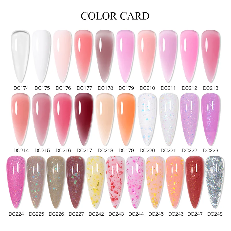 7ML Gold Foil Quick Extension Nail Gel Vernis Semi Permanent Acrylic Crystal Pink Clear Nude Gel Nail Polish UV Construction Gel — zdjęcie 6