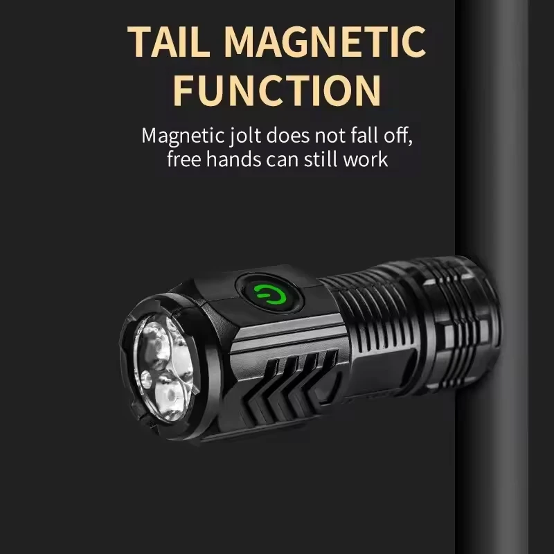 Super Bright USB LED Flashlight Torch Rechargeable Zoom MINI Fishing Lantern Powerful 3 Lighting Mode Outdoors Camping Lamp