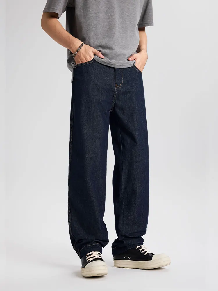 

UKTK оригинальные цветные свободные прямые широкие джинсы мужские летние американские ретро модные повседневные длинные брюки