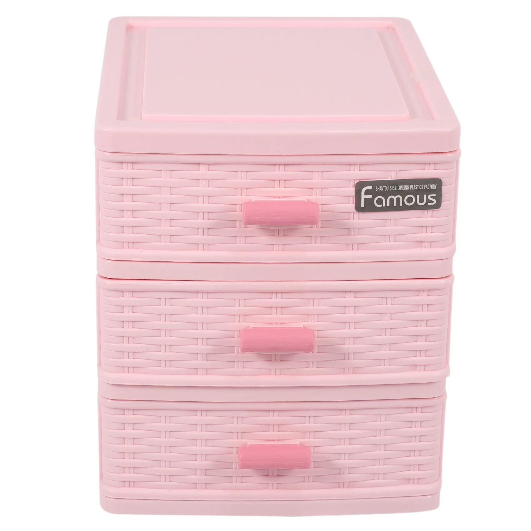 Cassetto in plastica progettato scatola portagioie a 3 scomparti rosa