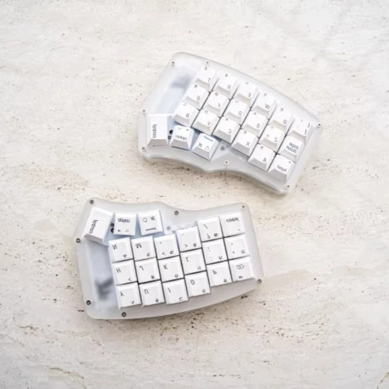 if-corne Keyboard Kit 2.4G Wireless single mode frosted acrylic custom Hot Swap 40% Programmer Keyboard without keycaps switch