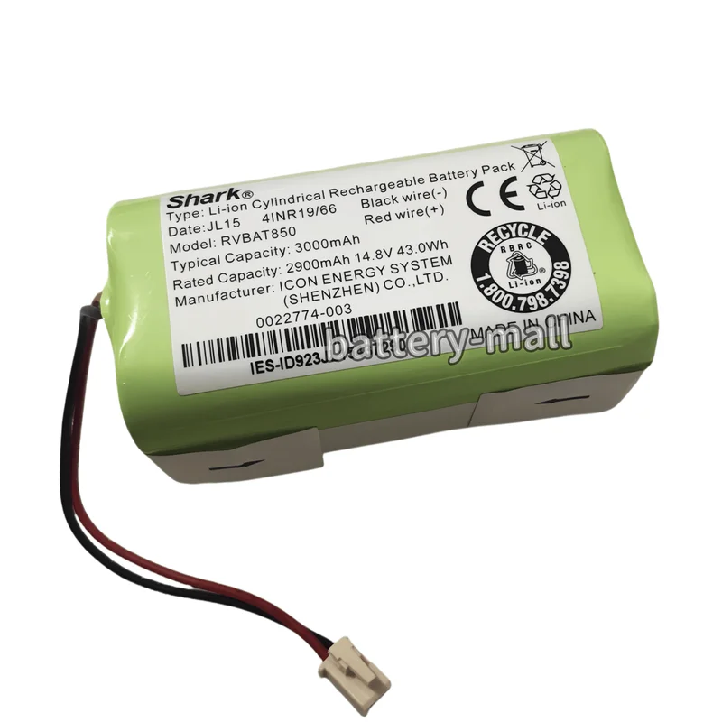 Brand New Authentic 3000mAh RVBAT850 JL15 Battery Applicable Shark RV1000 RV1000S RV1001 RV912S