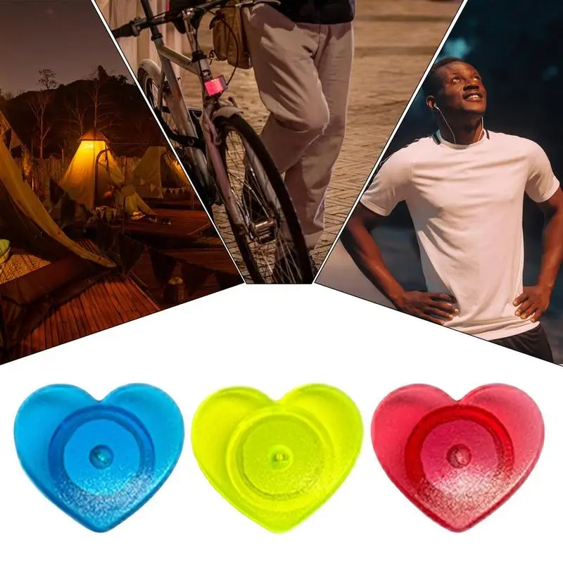 自転車ホイール用ハート型ホイールライト、軽量スポークライト、多目的ライト、かわいいサイクリングアクセサリー、3x