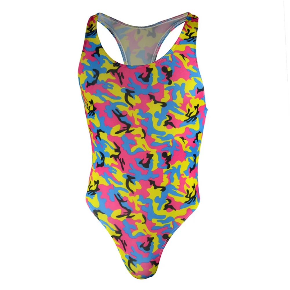 Intimo uomo Sexy Camouflage stampa floreale uomo donna tuta costume da bagno Sexy indumenti da notte canottiere tuta perizoma Mankini