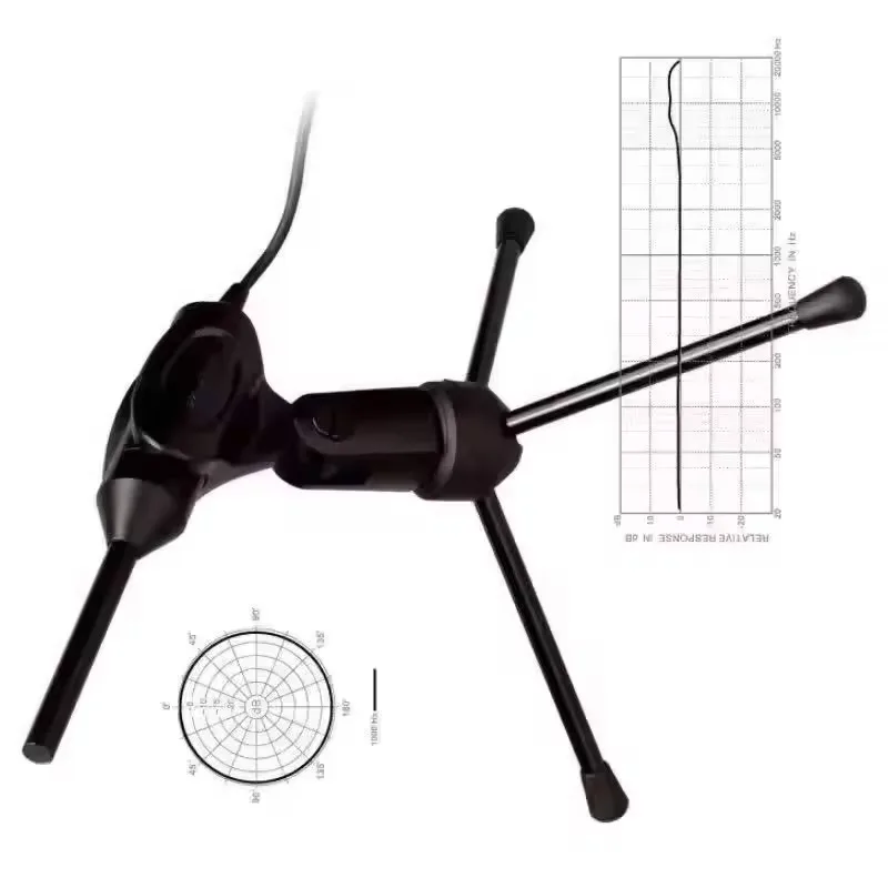 Mini Test Microphone mni Measurement Mic with cable and desktop stand for popular plug-in power mic inputs E302
