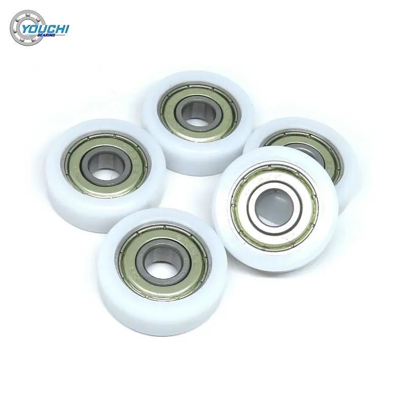 10pcs 8*28*10mm Package Plastic Nylon Pulley 28mm POM Furniture Drawer BS60828-10 8x28x10 Flat Pack Rubber 608 Bearing Wheel