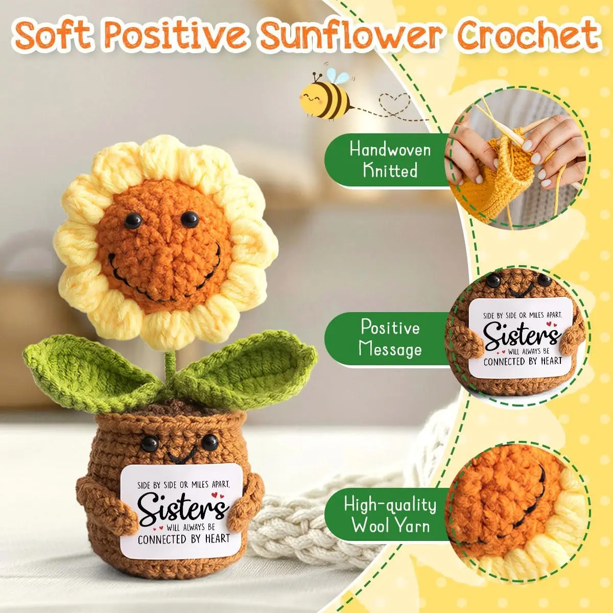 Custom Crochet Dolls Handmade Pocket Hug Animal Positive Plant Bespoke Unique Knitted Doll Plush Toy Gift for The One I Love