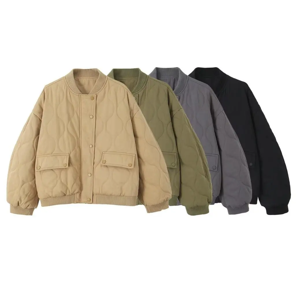 

Women's European And American Style Loose Pilot Washed Cotton Jacket Autumn Winter Fashion Outerwear for Ladies