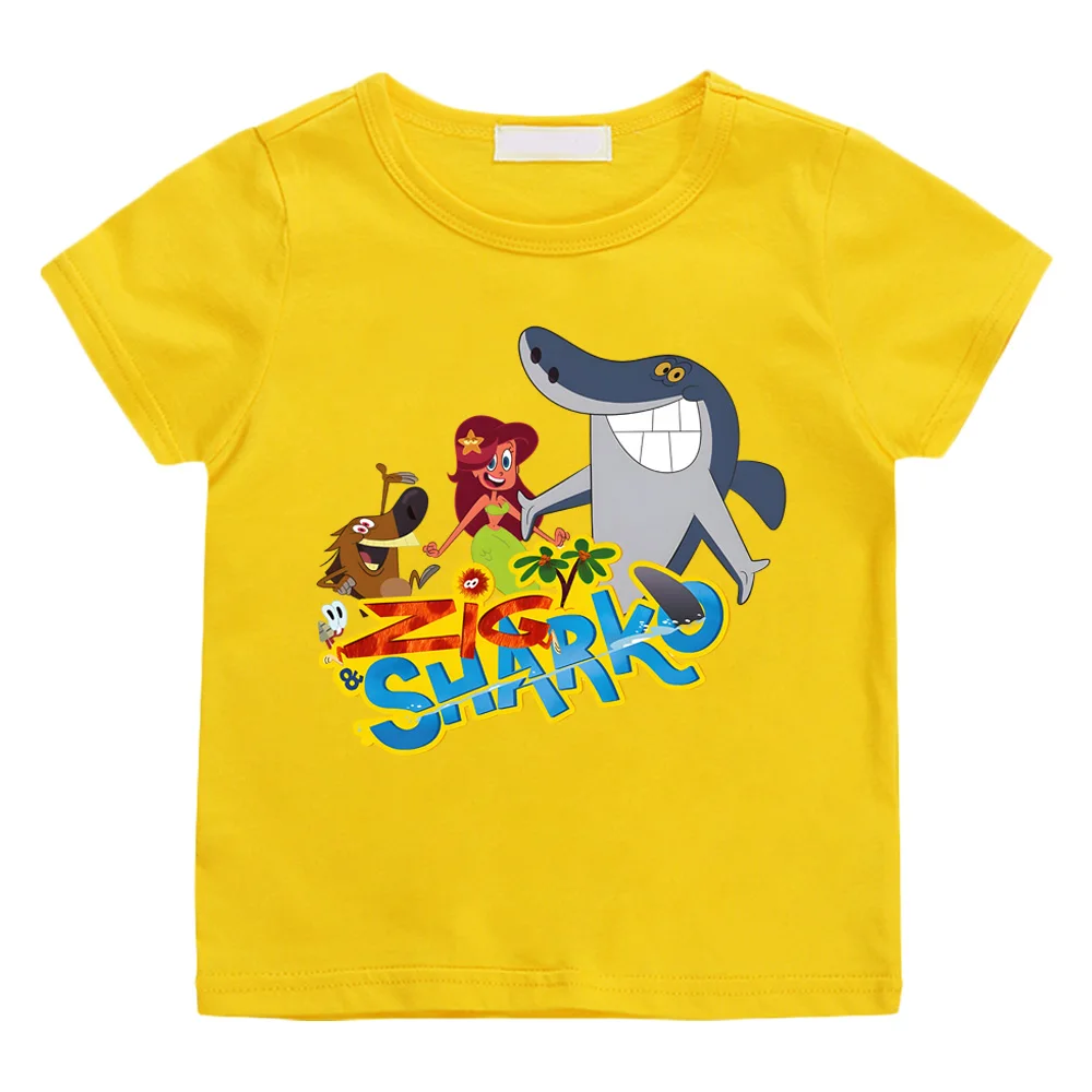 Zig and Sharko Manga 100%Cotton Camisetas Casual High Quality Clothing Tee-shirt Punk Versatile Summer Cartoon Hoodie Sleeve