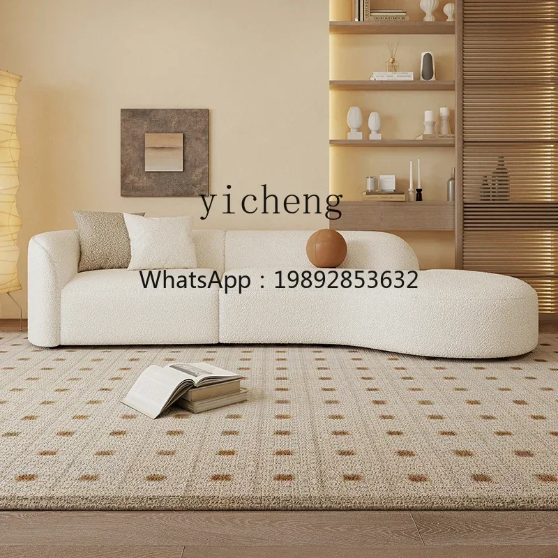 

1Zws. Cream style beauty salon clothing store rest reception area creative curved sofa