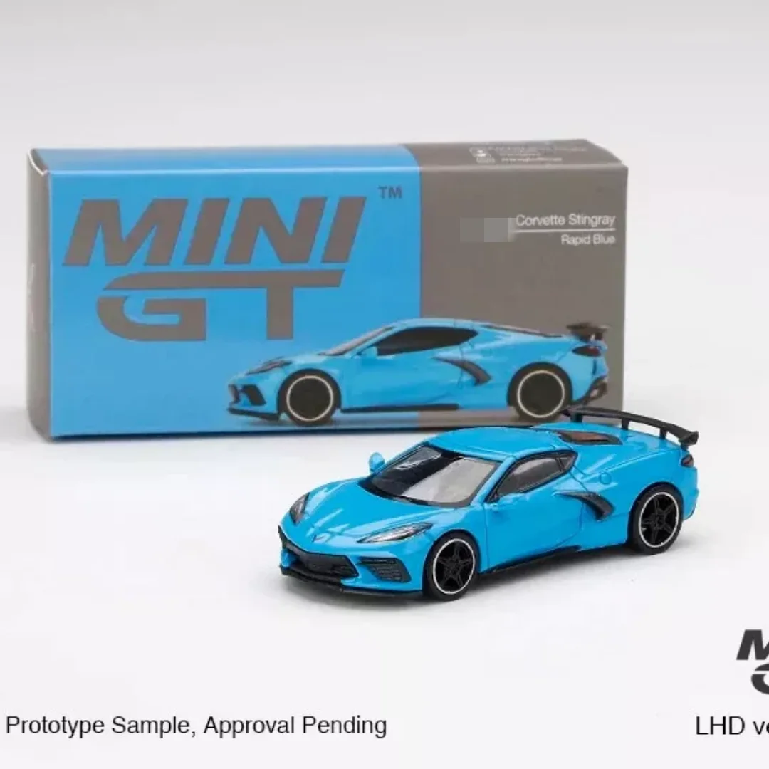 

MINI GT 251 Corvette Stingray 2020, быстрая синяя литая под давлением модель автомобиля, коллекция ограниченного выпуска, игрушки для хобби