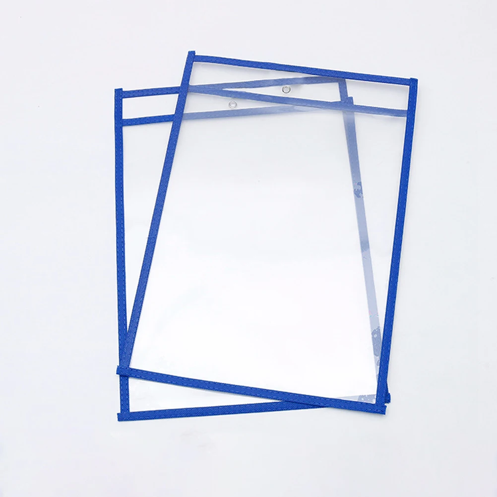 

6pcs Dry Erase Pockets Reusable PVC Stationery Bags Heavy Duty Transparent Sleeves School Office Teacher Supplies Document File