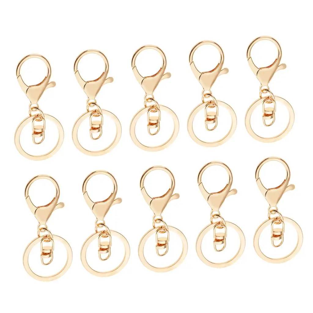 

4-10pack 10pcs Metal Trigger Swivel Clip Lobster Clasp Snap Hook Keychain Ring