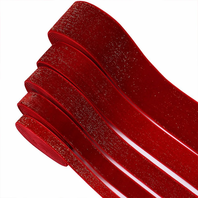 5 Yards Christmas Plush Ribbon New Year Red Ribbon Bow Gift Box Packaging Festival Scene Clothing Hair Accessories Handmade DIY