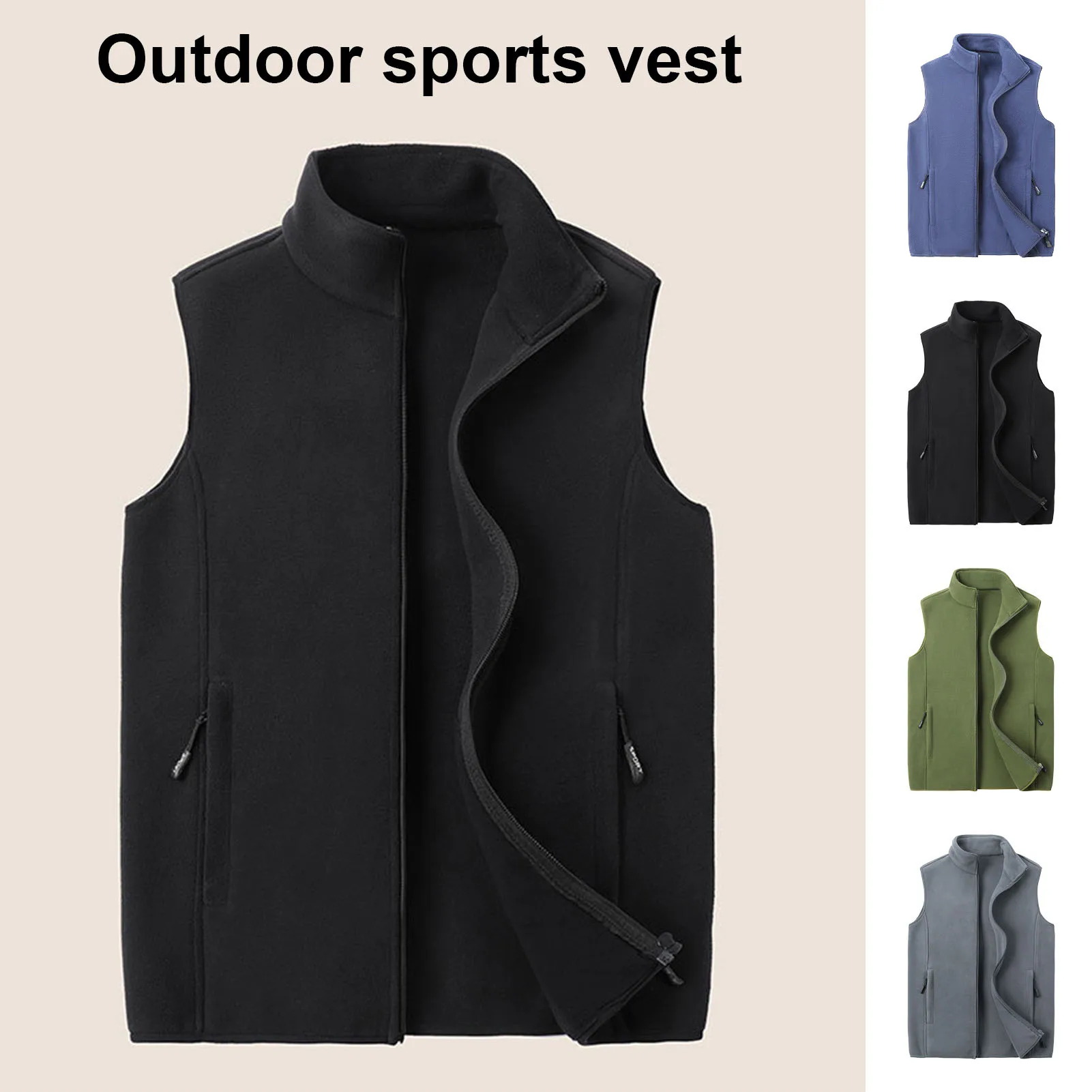 Fashion Winter Jacket M-3XL Zipper Pockets Plus Size Men Vest Autumn Winter Sleeveless Clothing  Men Vest Jacket Cold Proof