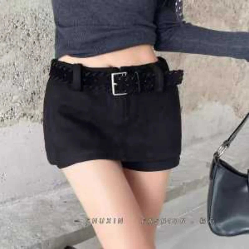 Pantalones cortos coreanos de Otoño Invierno para mujer, nuevo diseño, estilo occidental, pantalones cortos ajustados