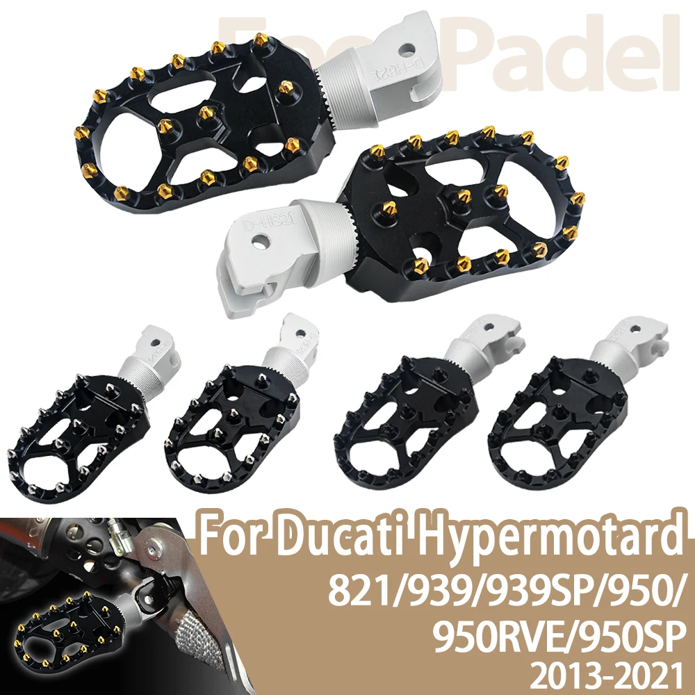 

For DUCATI YPERMOTARD 950rve 950 SP 939SP 821 HYPERSTRADA 939 821 Front Rear Footrest Motorcycle Anti-slip Rotatable Foot Pegs
