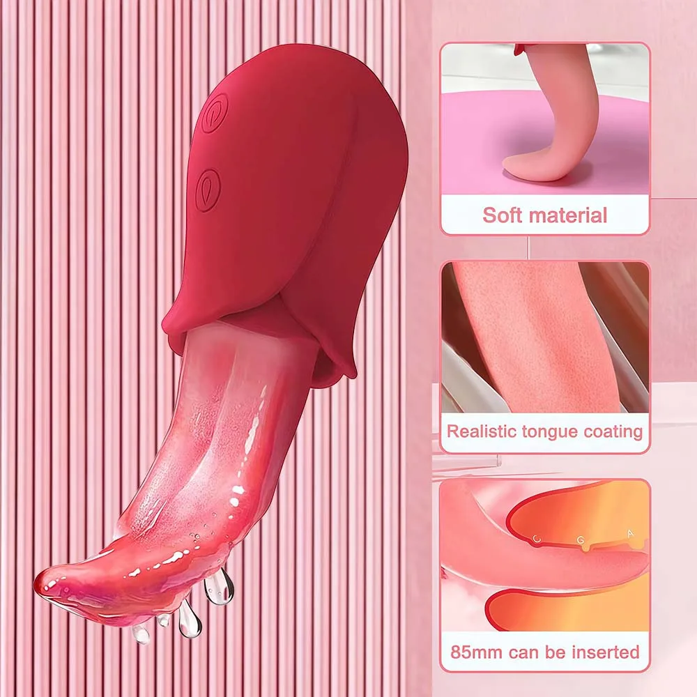 High Quality Powerful Tongue Licking Vibrator Vagina Clitoris G Spot Stimulator Nipple Massager Adult Sex Toy for Women view 5