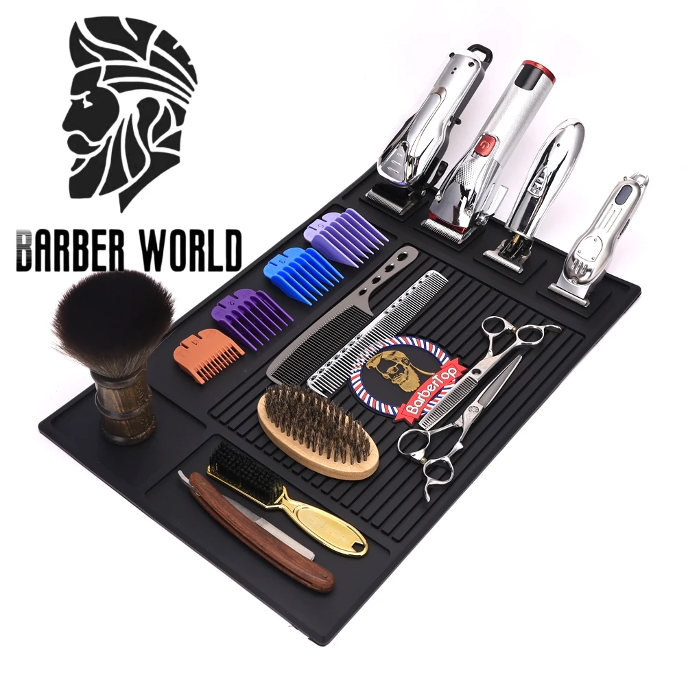 Anti-skid Magnetic Tray Silicone Storage Salon Table Mat Heat Resistant Pad Clippers Scissors Trimmers Holder Barbershop Tools