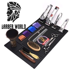 Anti-skid Magnetic Tray Silicone Storage Salon Table Mat Heat Resistant Pad Clippers Scissors Trimmers Holder Barbershop Tools